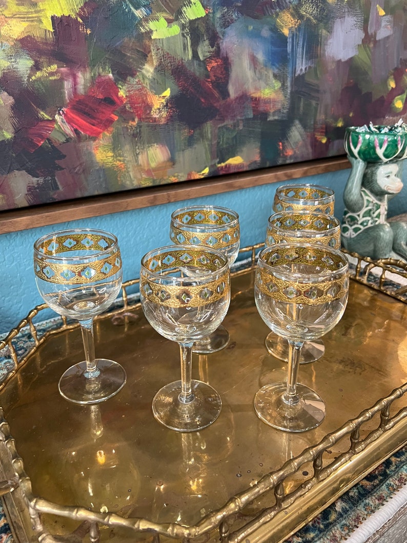 Culver Valencia Wine Glasses Set of 6 Etsy