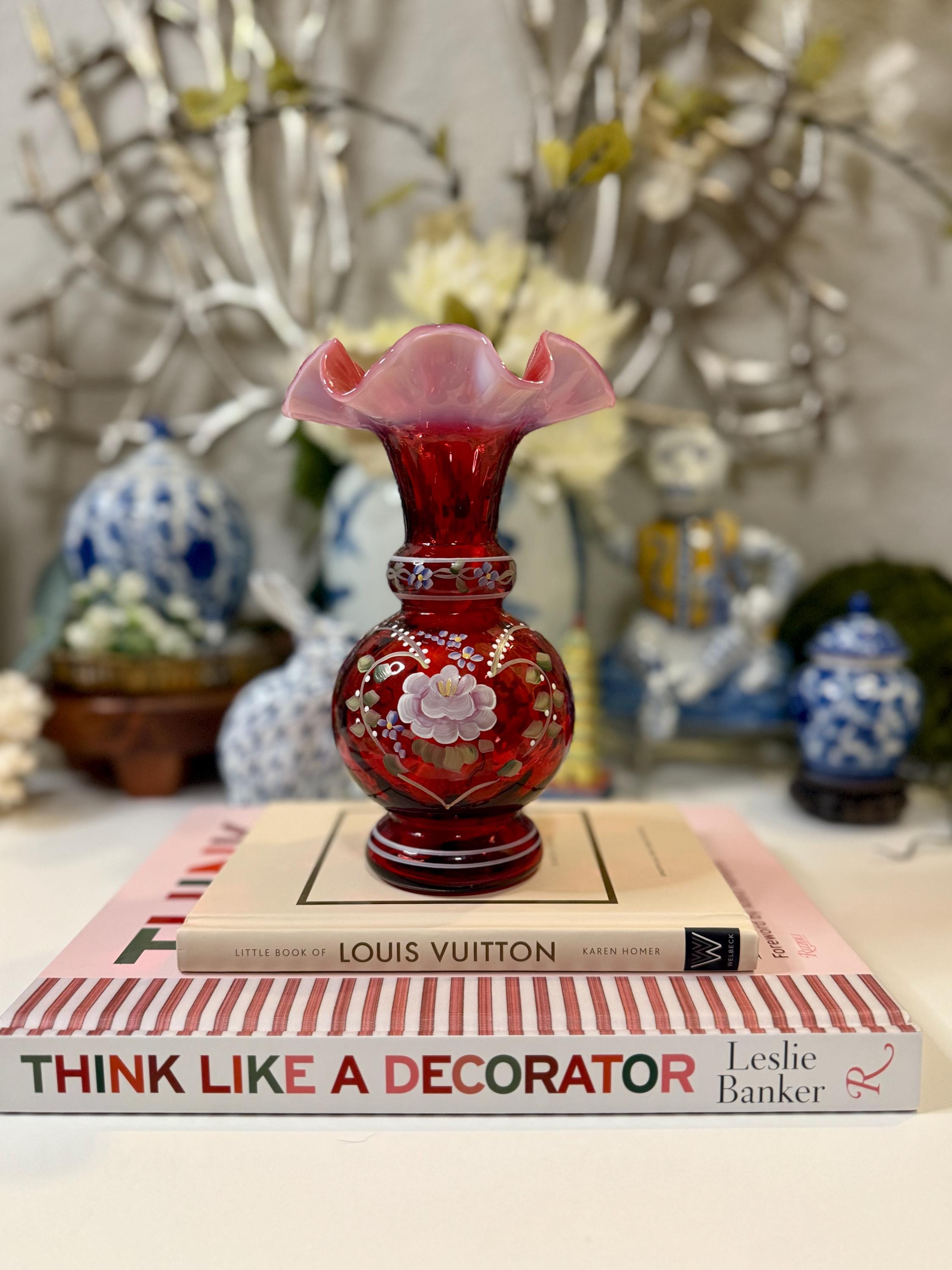 Fenton Vase Hand Painted - Etsy