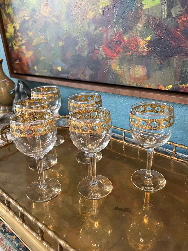 Culver Valencia Wine Glasses Set of 6 Etsy