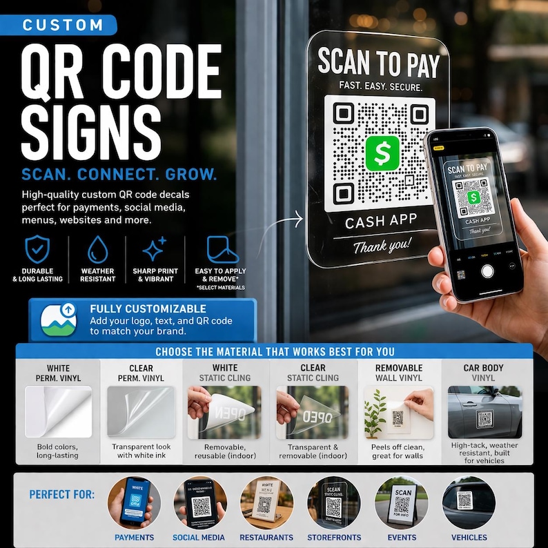 Custom QR Code Packaging Sticker | Scan to Connect Business Branding ...