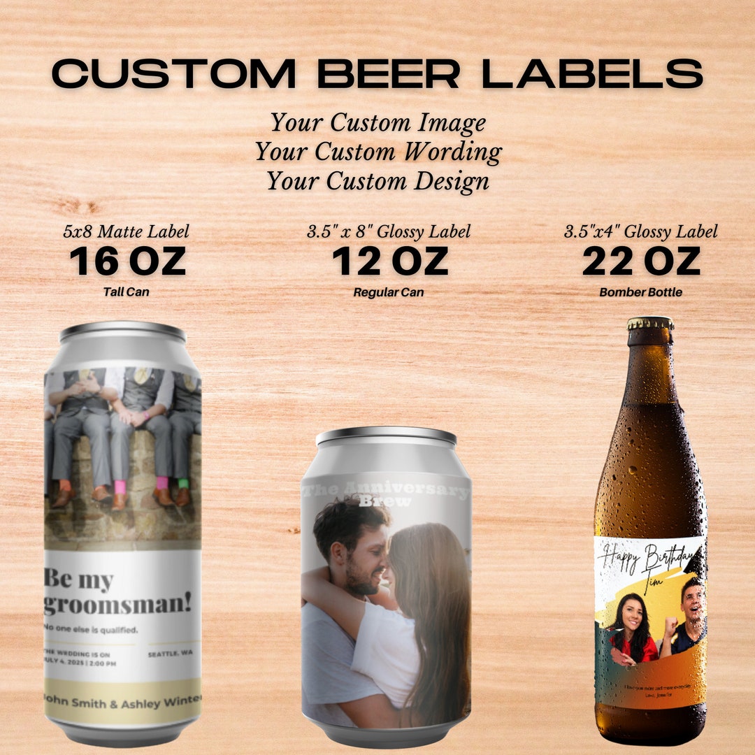 Custom Beer Can Labels Bachelor Gift Photo Beer Label Personalized Beer
