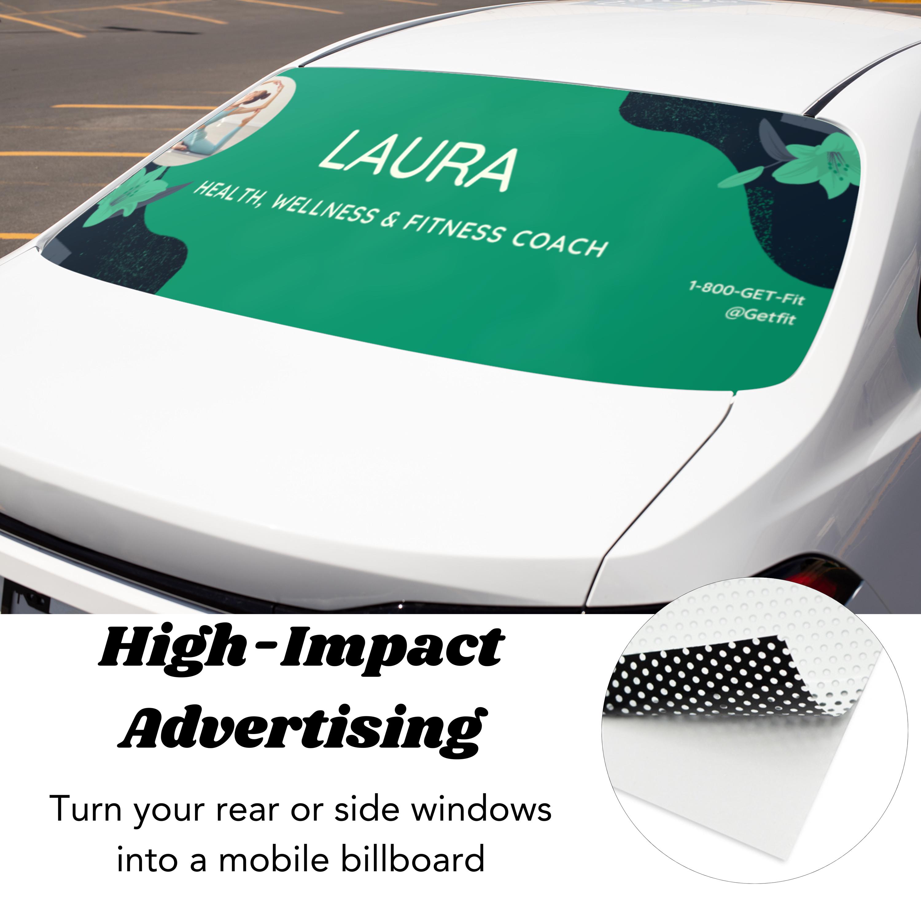 Custom Perforated Car Window Decal | One Way Vision Privacy Film ...