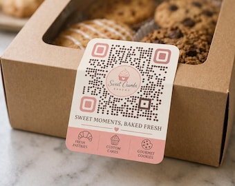 Custom QR Code Packaging Sticker | Scan to Connect Business Branding Label