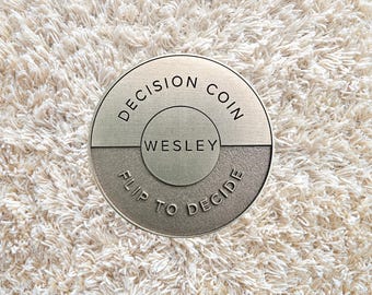 Custom Engraved Brass Decision Coin – Personalized Gift