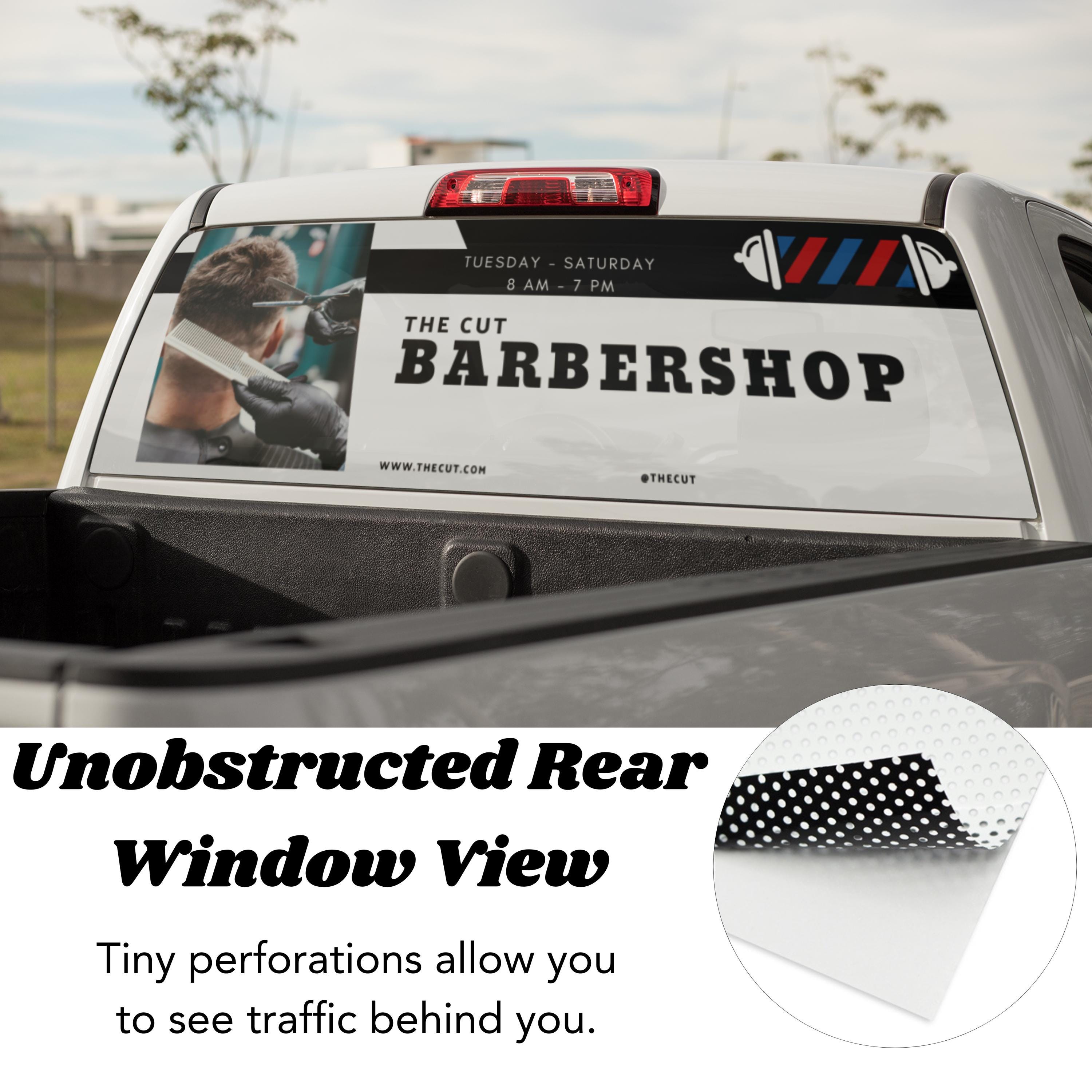 Custom Perforated Car Window Decal | One Way Vision Privacy Film ...