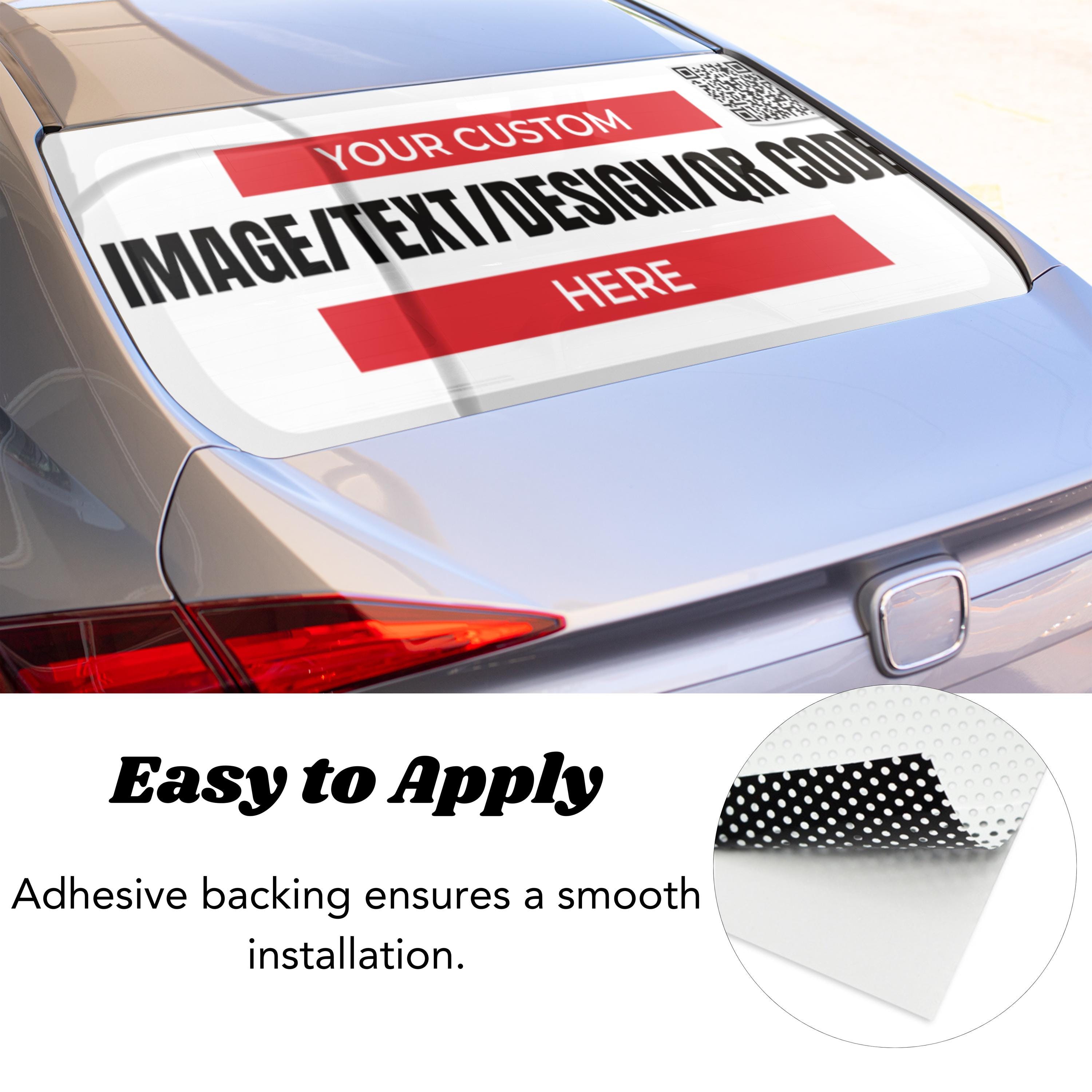 Custom Perforated Car Window Decal | One Way Vision Privacy Film ...