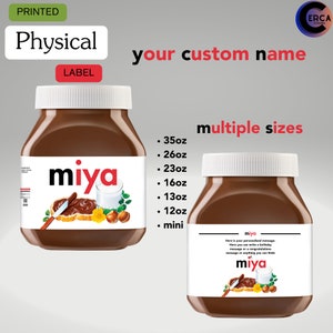 Personalized Nutella Jar Label: Custom Printed Stickers