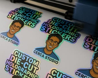 Custom Holographic Stickers: Business Logo Labels, Die Cut Decals