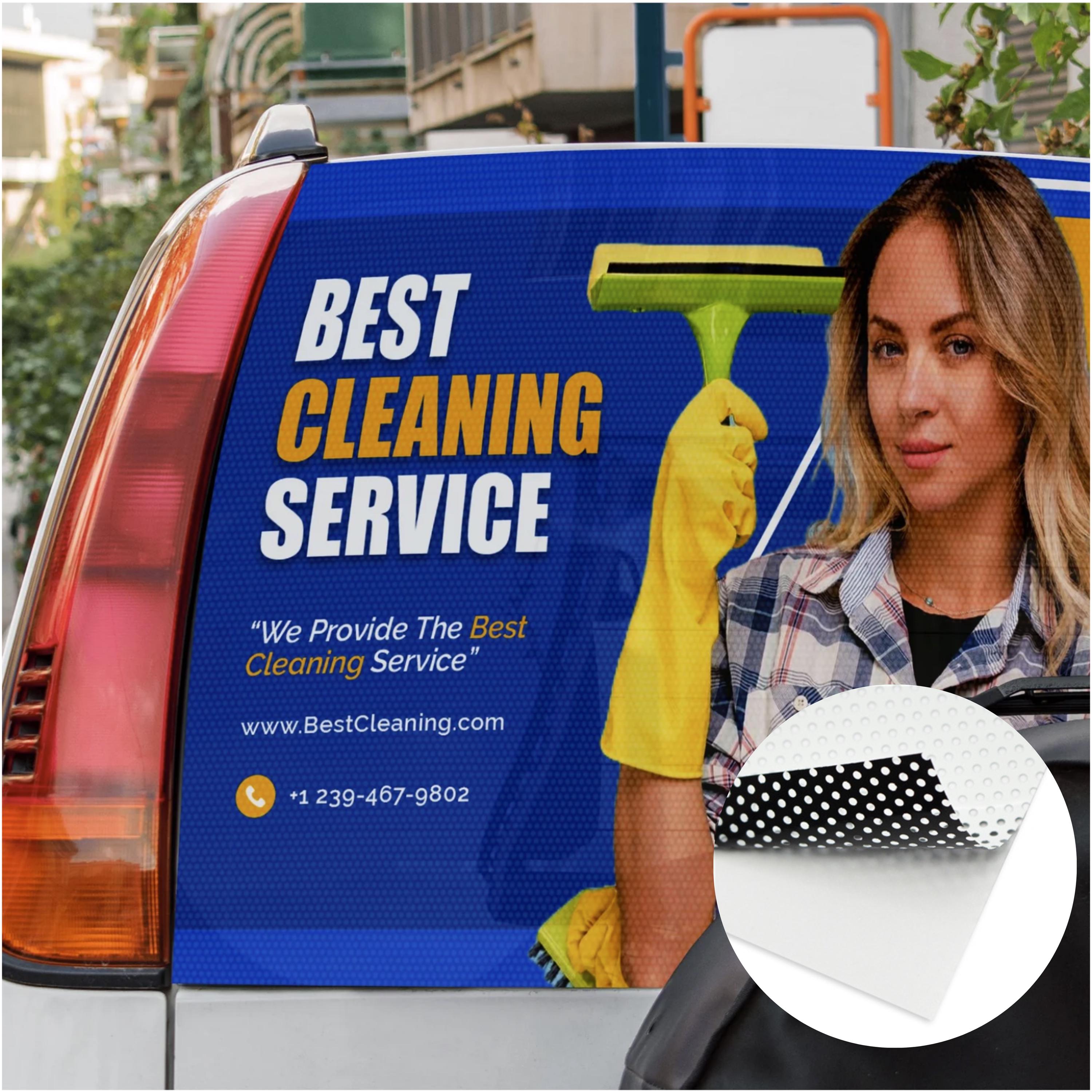 Custom Perforated Car Window Decal | One Way Vision Privacy Film ...