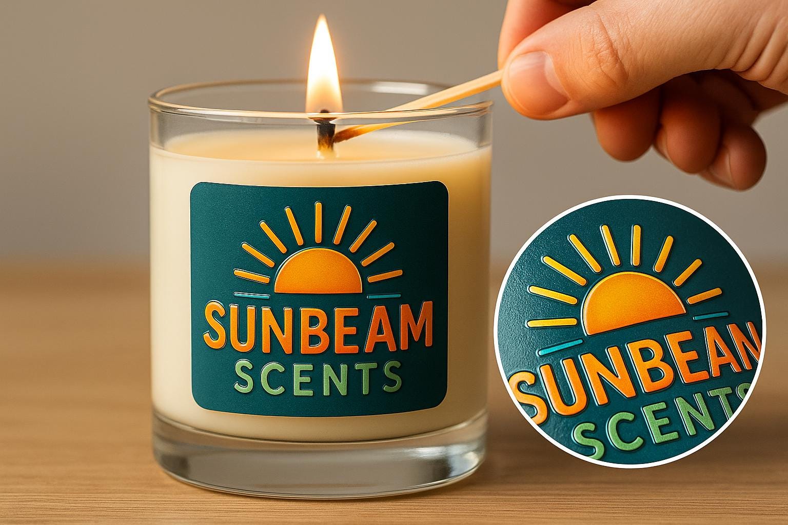 Custom Waterproof Raised Candle Labels – Embossed 3D Logo Stickers ...