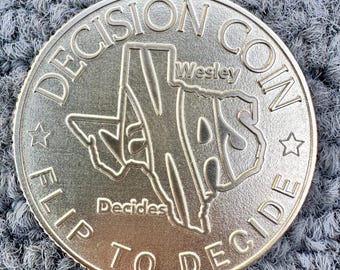 Personalized Brass Decision Coin: Custom State Engraved Flip Coin