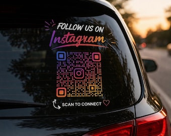 Custom QR Code Car Decal | Instagram Follow Sticker | Scan to Connect Auto Branding