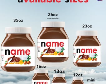 Personalized Nutella Jar Label: Custom Printed Stickers