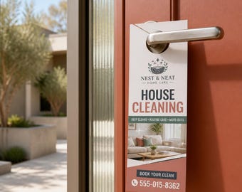 Custom Door Hangers, Double Sided Full Color, 3.5x8.5 Thick 16pt Card Stock, Printed Marketing for Real Estate, Lawn Care, Local Business