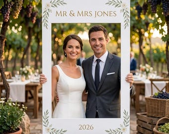 Custom Selfie Frame, Photo Booth Frame, Wedding Photo Prop, Birthday Photo Prop, Bridal Shower Prop, Baby Shower Prop, Party Photo Frame