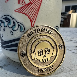 Personalized Gamer Brass Coin: One More Game Decision Coin