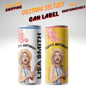 Custom Seltzer Can Labels: Personalized Party Stickers image 5