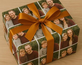 Custom Photo Wrapping Paper – Personalized Gift Wrap with Your Family, Baby, or Pet Photos – Unique & Funny Design