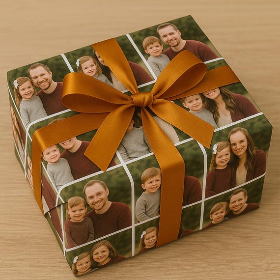 Custom Photo Wrapping Paper – Personalized Gift Wrap with Your Family, Baby, or Pet Photos – Unique & Funny Design