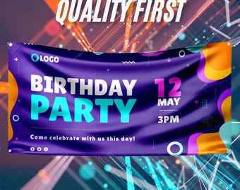 Custom Vinyl Banner: Personalized Event & Business Sign with Grommets