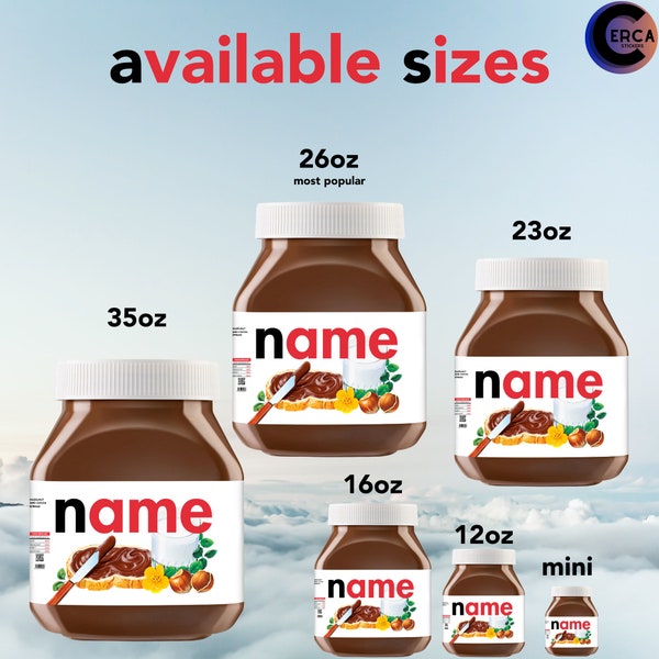 Custom Nutella Labels - Personalized Stickers for Jars - Set of 2 - High-Quality - Perfect Gift - Custom Wording - Printed Label