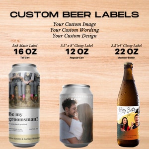 New Beer Label - Bachelor Gift - Custom Beer Label - Photo Beer Label - Personalized Beer Bottle Label - Groom Gift Ideas - Groomsmen Gift