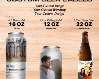Custom Photo Beer Labels - Bachelor Party, Wedding Gift