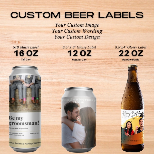 New Beer Label - Bachelor Gift - Custom Beer Label - Photo Beer Label - Personalized Beer Bottle Label - Groom Gift Ideas - Groomsmen Gift