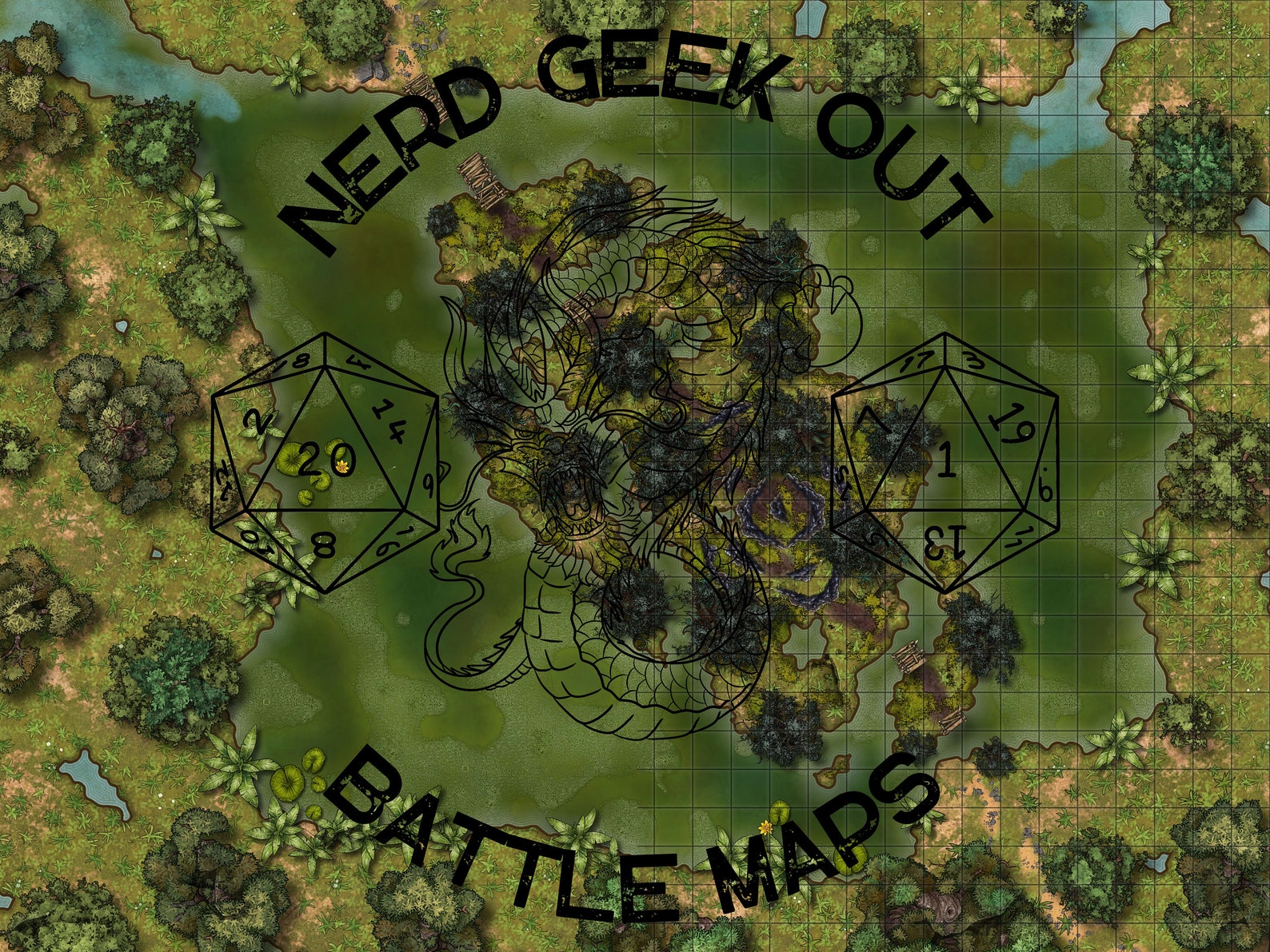 DND Swamp Battle Maps Bundle, Dungeons, Dragons, Roll20 Maps, Foundry