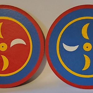 2 Vintage Four Seasons Hex Signs PA Dutch 5” Masonite
