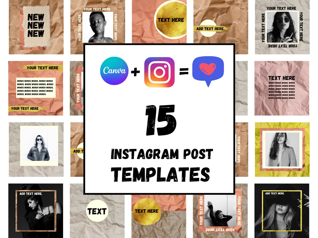 Instagram Post Canva Template ROSE PAPER - Etsy