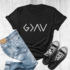 God Is Greater Than The Highs And Lows T-Shirt | Church Shirt | Christian Gift Tee | Religious Shirts | Bible Jesus Lover Gift
