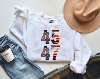 Trump 45 47 Sudadera, Trump2024, Sudadera Save America, Camisa Republicana Regalos Republicanos Regalos Patrióticos Camisa de Bandera Americana