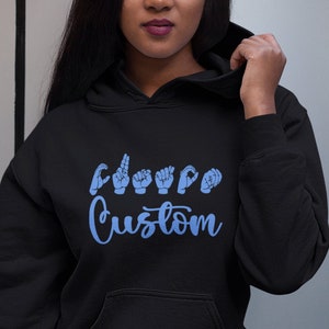Custom Asl Hoodie for Deaf Awareness, Asl Personalized Sweatshirt apparel, ASL crewneck, Asl Pride, Asl Custom Clothing for Mom Gift
