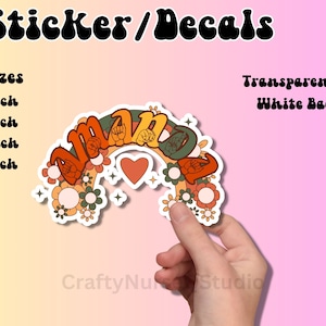 Asl Stickers with Custom Name, Retro Handpselled Sticker, Personalized Laptop Sticker, Water Bottle Decal, Teacher Appreciation Gift for Mom