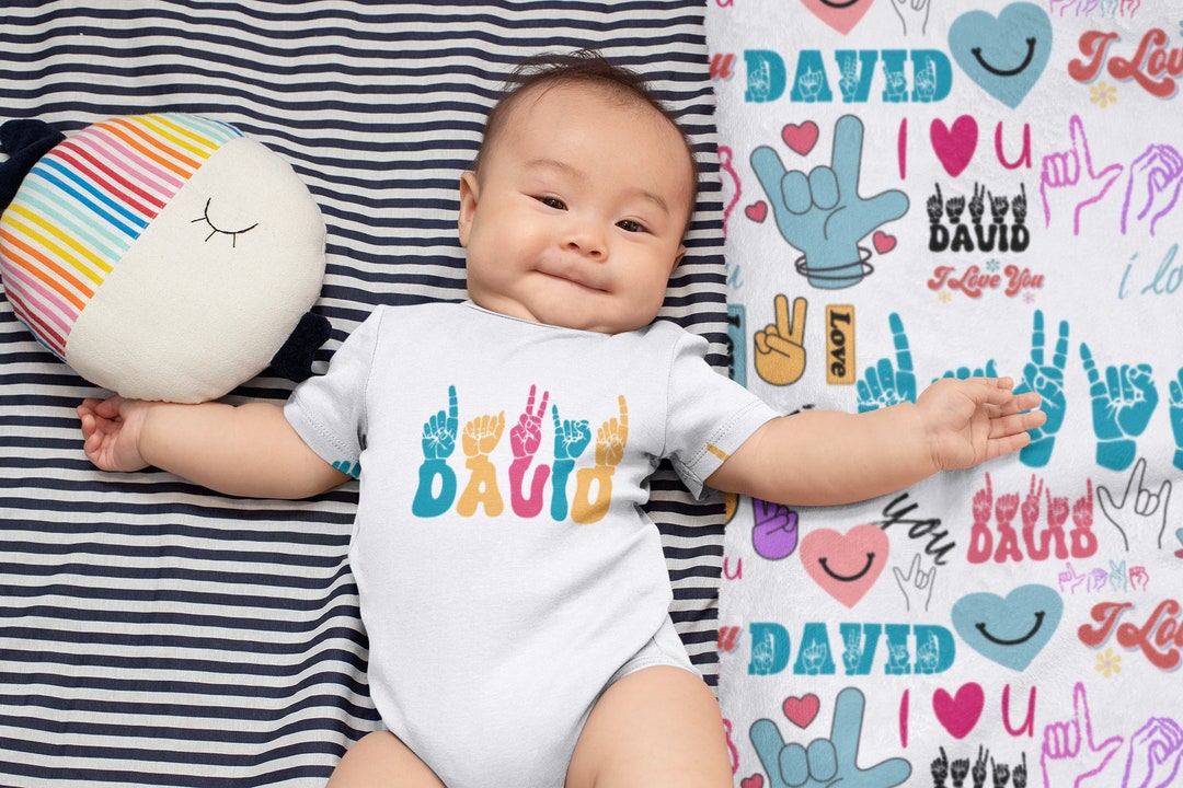 Asl Baby Gift Asl Name Blanket Personalized ASL Plush Etsy