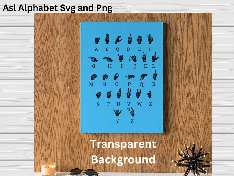 Asl Alphabet SVG, Asl Alphabet Poster for ASL Teacher Classroom, Asl