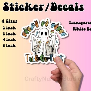 ASL Sticker Halloween, Ghost Asl Halloween Stickers, Asl Laptop Sticker, Water Bottle Decal, Asl Trick or Treat Stickers, Deaf Awareness