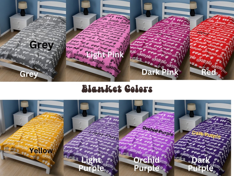 Repeating Name Blanket With Asl Font, Personalized Daycare Blanket
