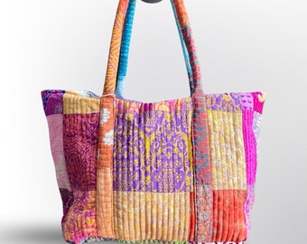 Bolso de algodón, hecho a mano ,acolchado, boho, patchwork, bolso de mano, vintage. bohemian style, cotton bag, women bag.