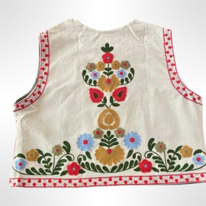 Gilet en coton, vert clair, vintage, gilet, folk indien, ethnique, bohème, suzani, fleurs, vert clair, coton, taille unique, taille unique. image 4