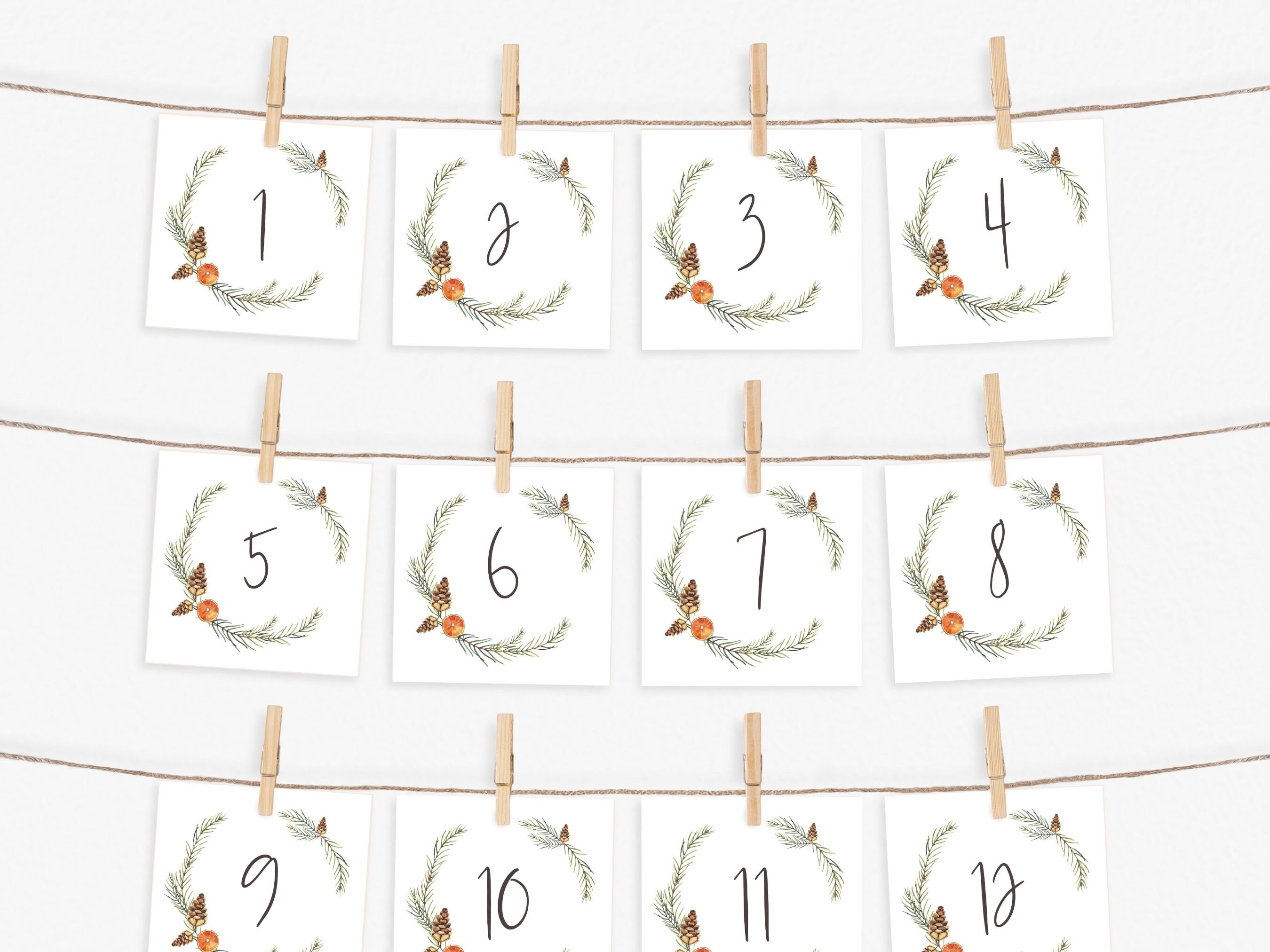 Advent Calendar Numbers, DIY Advent Calendar, Advent Calendar Cards ...