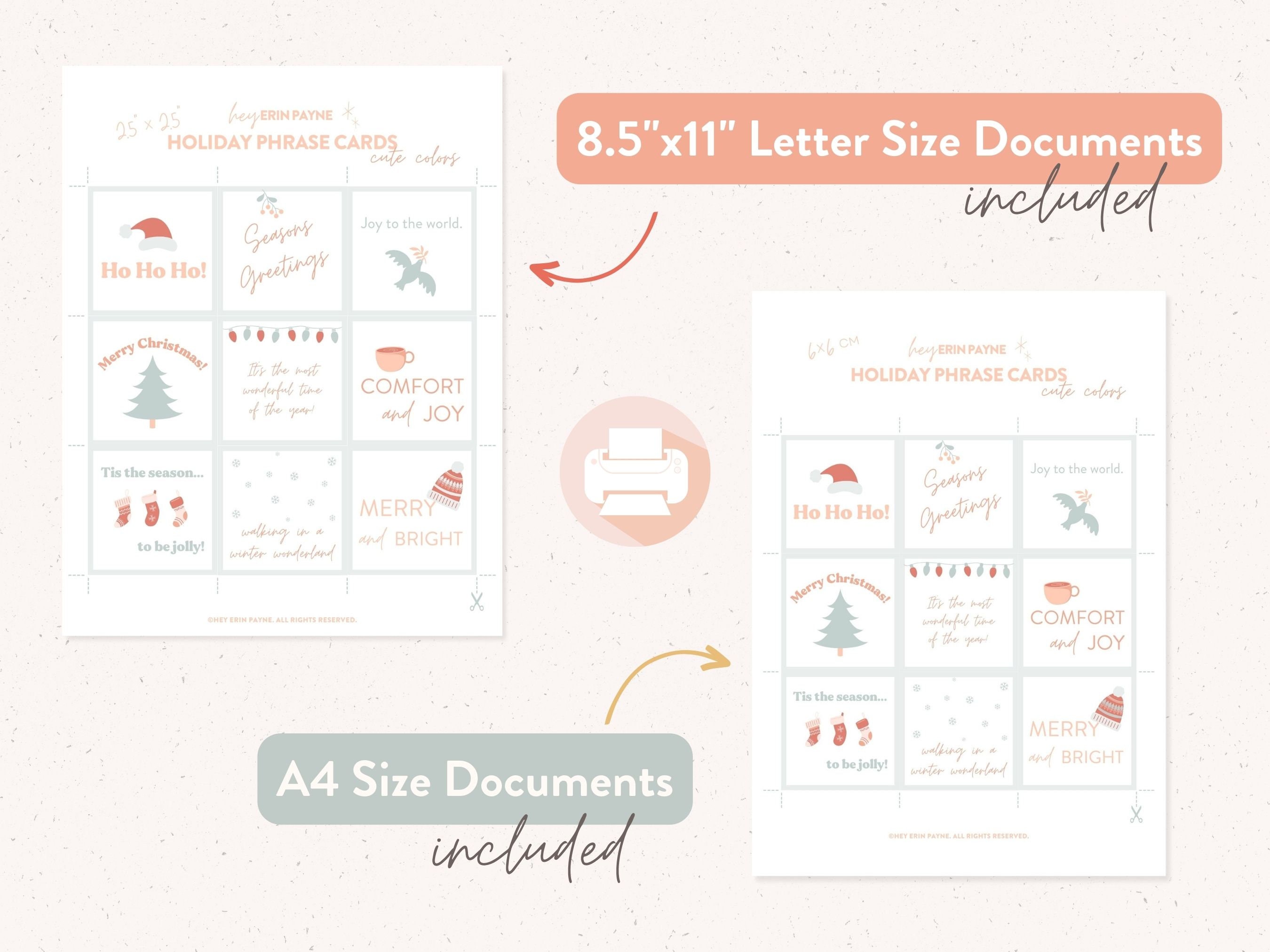 Printable Christmas Ornaments, Advent Calendar Fillers, Advent Calendar ...