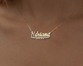 Sterling Silver Name Necklace, Gold Name Necklace, Christmas gift, Handmade Jewelry, Personalized Necklace, Gold Name Necklace, Gift For Her