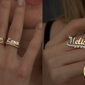 Customized Ring, Personalized Ring, Handmade Jewelry, Christmas Gifts, Custom Ring, 14k Gold Plated Ring, Name Ring, Personalized Name Ring image 7