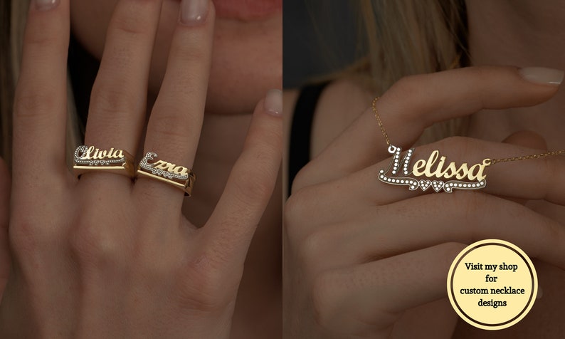 Customized Ring, Personalized Ring, Handmade Jewelry, Christmas Gifts, Custom Ring, 14k Gold Plated Ring, Name Ring, Personalized Name Ring image 7
