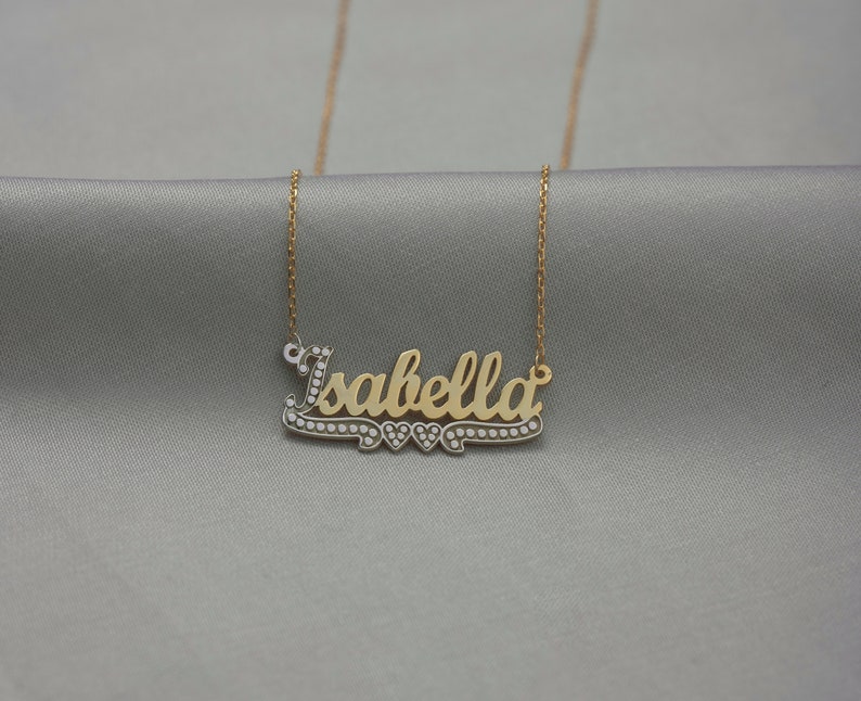 Sterling Silver Name Necklace, Gold Name Necklace, Christmas gift, Handmade Jewelry, Personalized Necklace, Gold Name Necklace, Gift For Her image 8