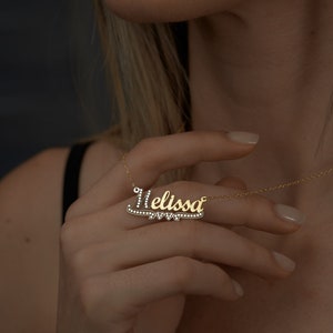 Sterling Silver Name Necklace, Gold Name Necklace, Christmas gift, Handmade Jewelry, Personalized Necklace, Gold Name Necklace, Gift For Her image 7