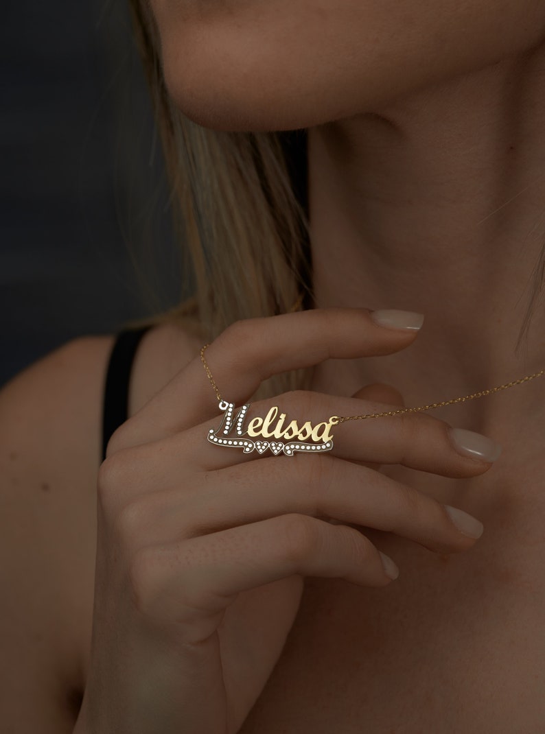 Sterling Silver Name Necklace, Gold Name Necklace, Christmas gift, Handmade Jewelry, Personalized Necklace, Gold Name Necklace, Gift For Her image 7