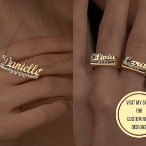 Sterling Silver Name Necklace, Gold Name Necklace, Christmas gift, Handmade Jewelry, Personalized Necklace, Gold Name Necklace, Gift For Her image 4